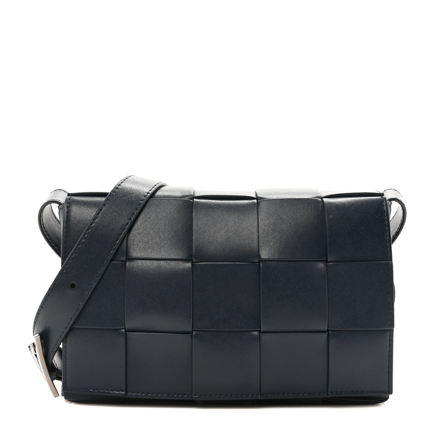 Bottega Veneta Lambskin Maxi Intreccio Small Cassette Crossbody Bag Ardoise Glacier 1 of 9