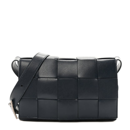 Bottega Veneta Lambskin Maxi Intreccio Small Cassette Crossbody Bag Ardoise Glacier 1 of 9