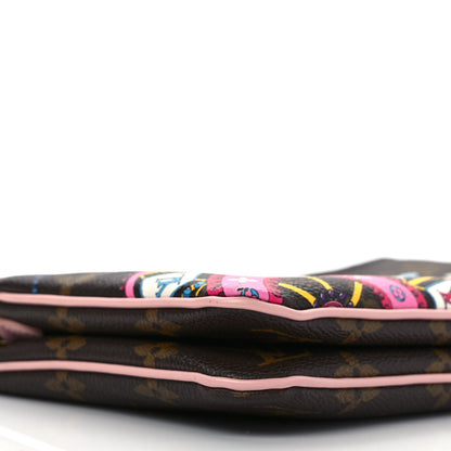 Louis Vuitton Monogram 2020 Christmas Animation Big Wheel Double Zip Pochette Rose Ballerine 8 of 10
