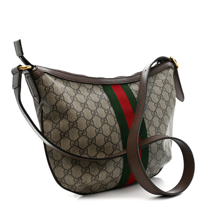 Gucci GG Supreme Monogram Web Small Ophidia Half Moon Hobo Brown 3 of 11