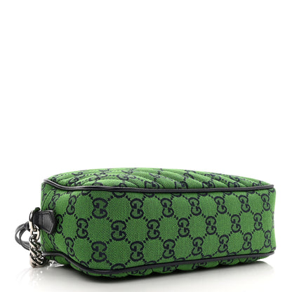 Gucci Monogram Multicolor Matelasse Diagonal Small GG Marmont Chain Shoulder Bag Green Blue 4 of 10