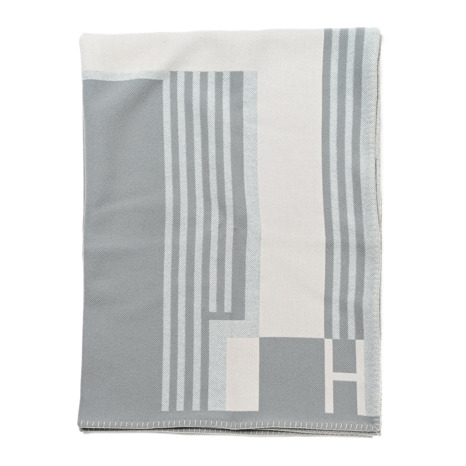 Hermes Wool Cashmere Ithaque Blanket Gris Perle 1 of 3