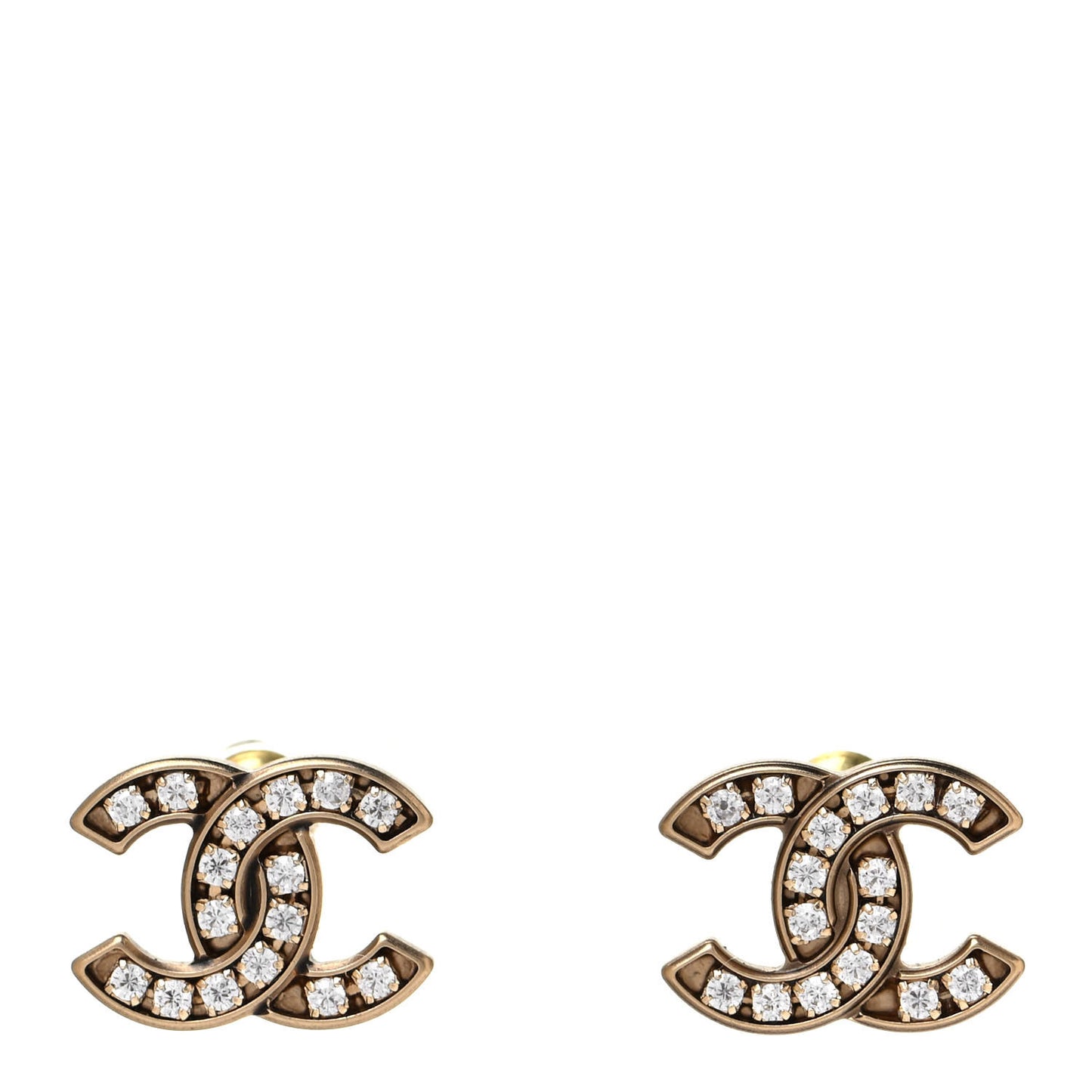 Crystal CC Earrings Gold