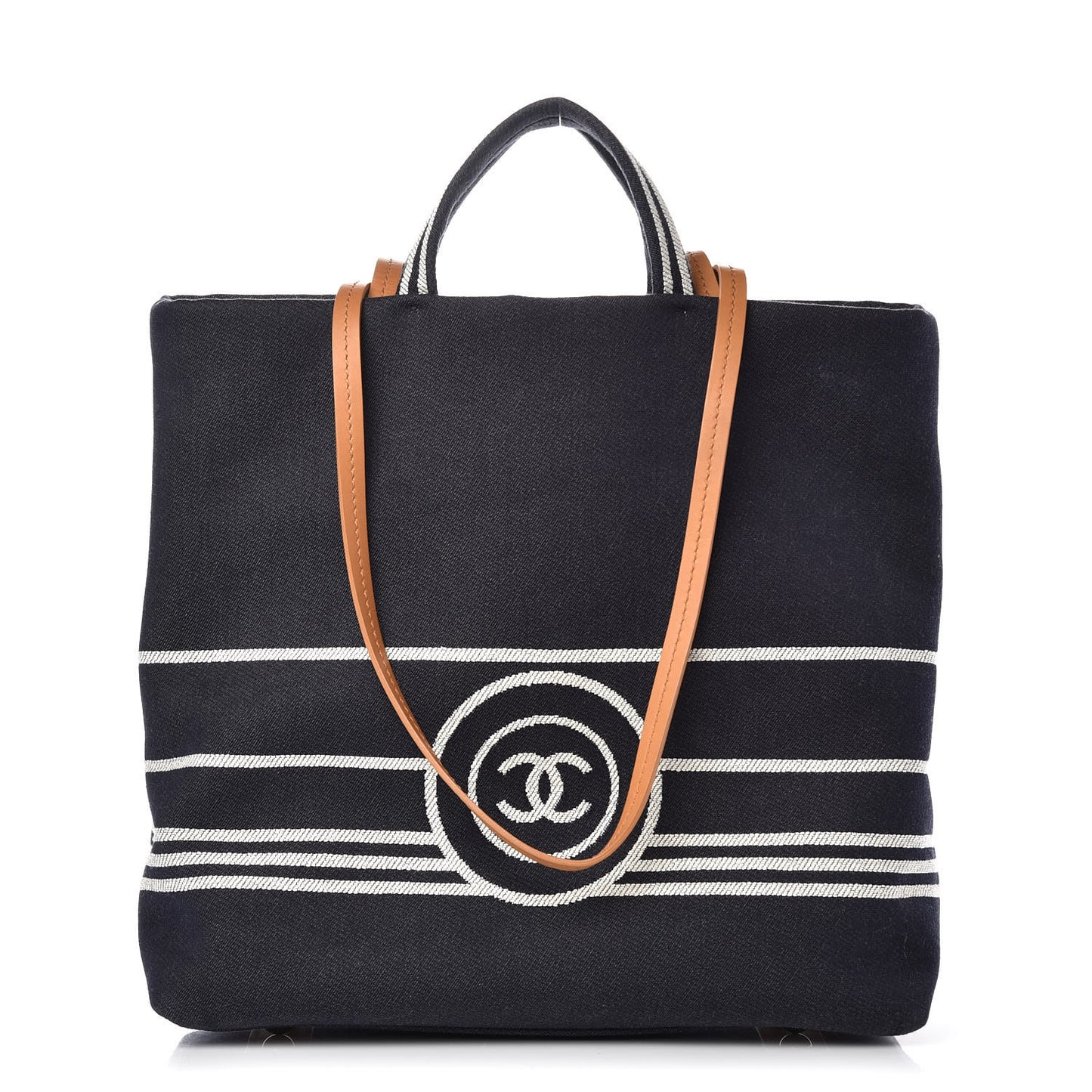 Denim Large Shopping Tote Black