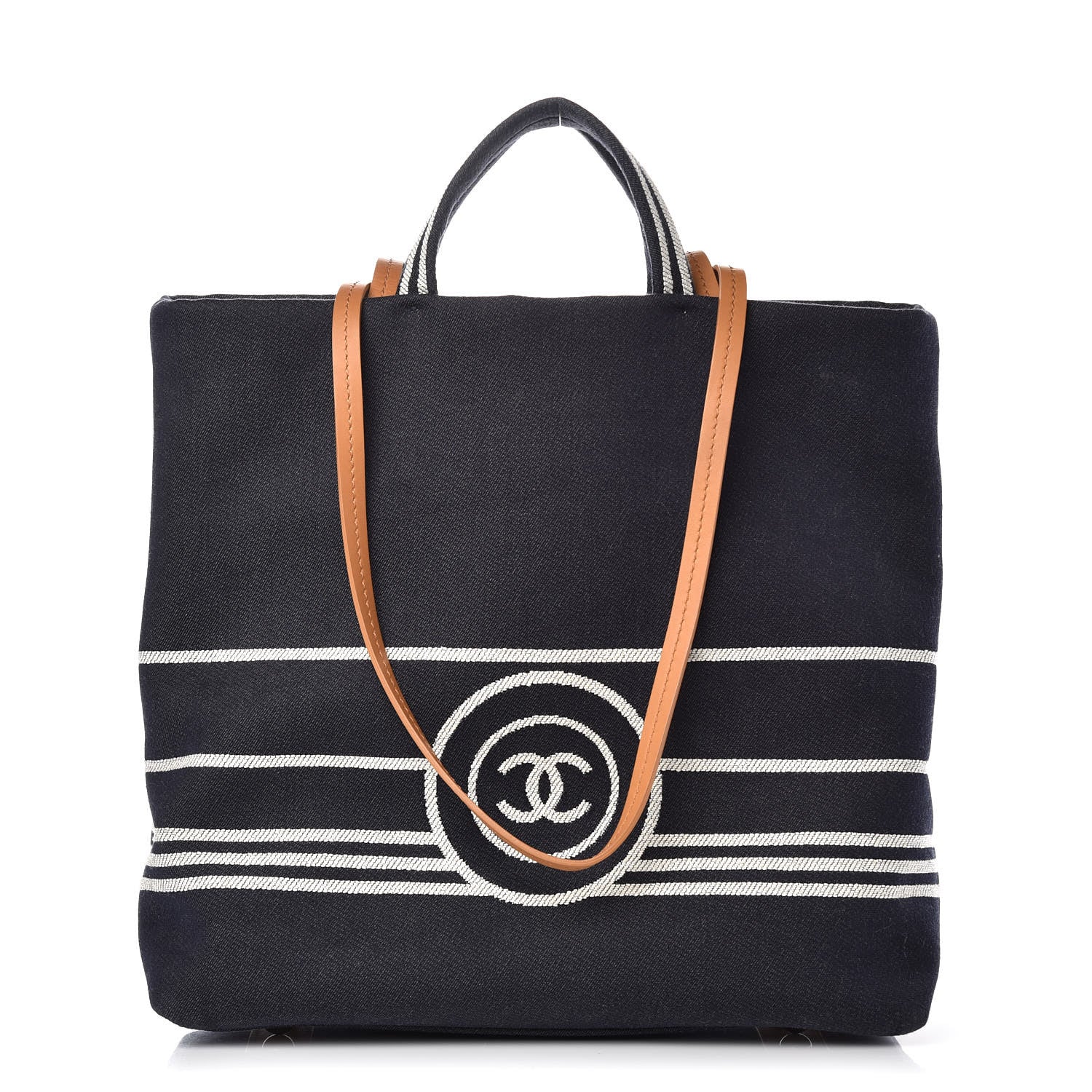 Chanel Denim Large Shopping Tote Black 1 of 10