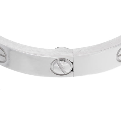 Cartier 18K White Gold 4 Diamond Love Bracelet 15 9 of 11