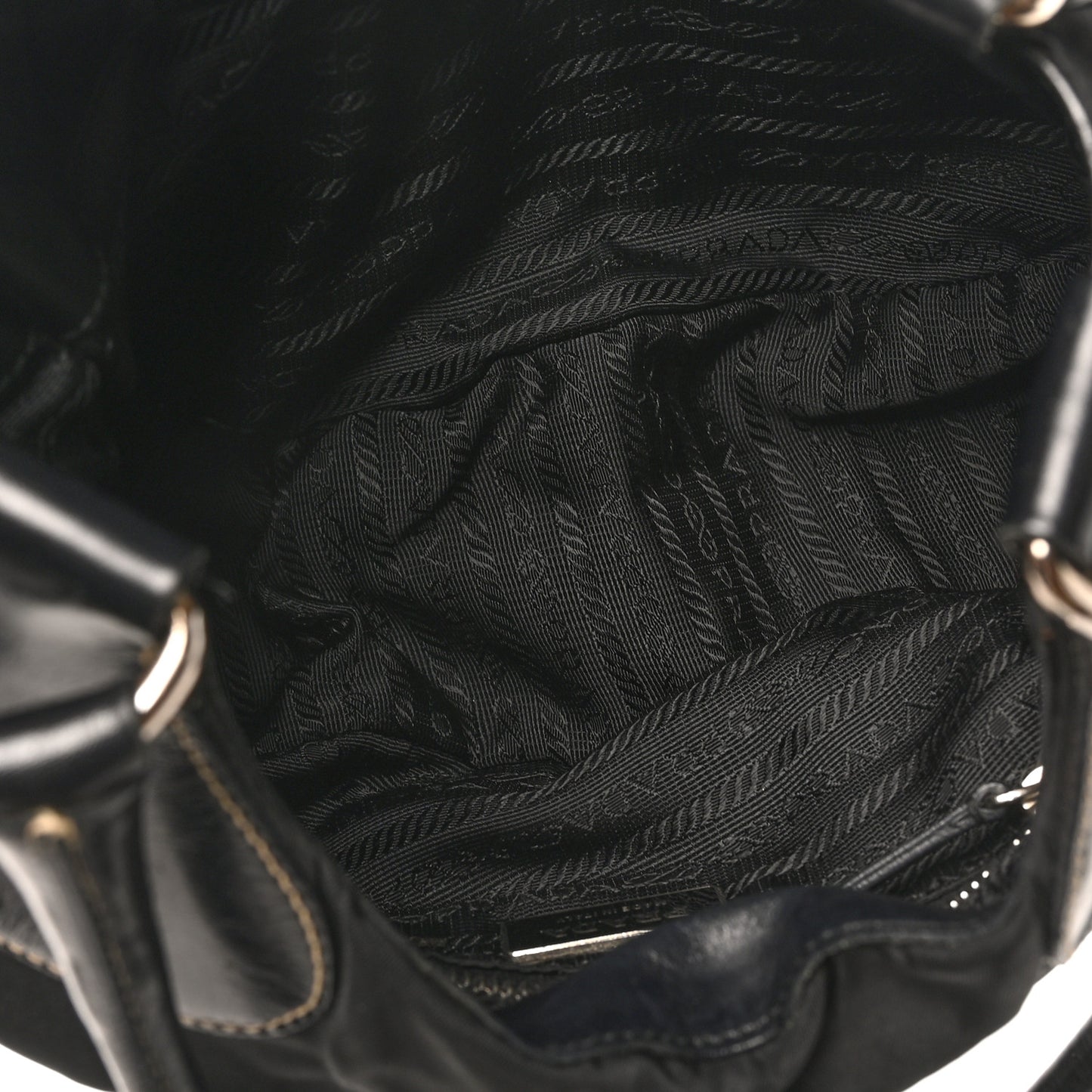 Tessuto Nylon Moon Shoulder Bag Black