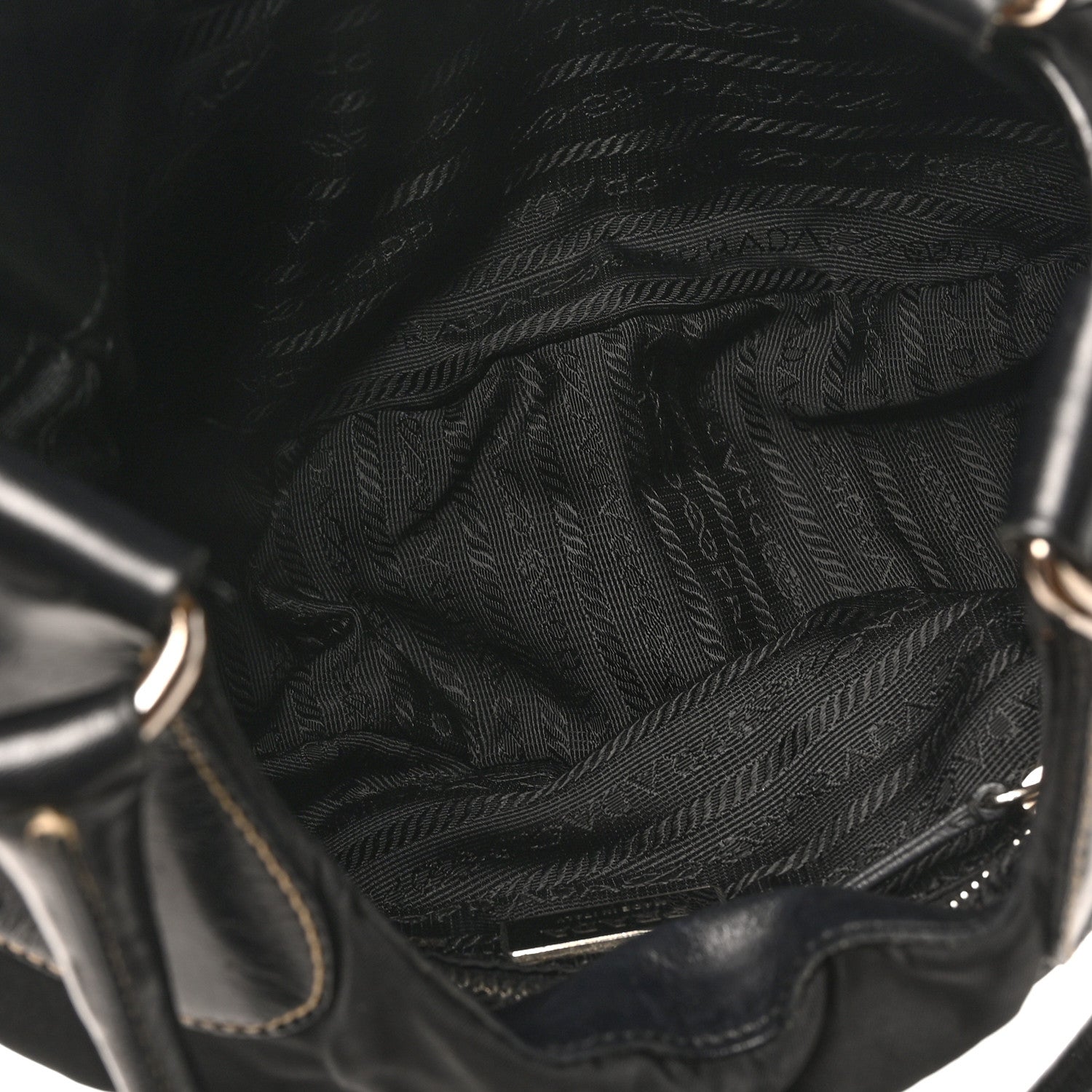 Prada Tessuto Nylon Moon Shoulder Bag Black 5 of 9