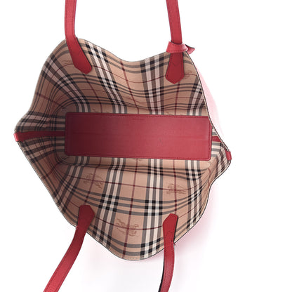 Burberry Haymarket Check Reversible Tote Red 9 of 25