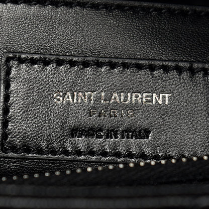 Saint Laurent Sheepskin Matelasse Chevron Monogram Large College Satchel Black 9 of 10