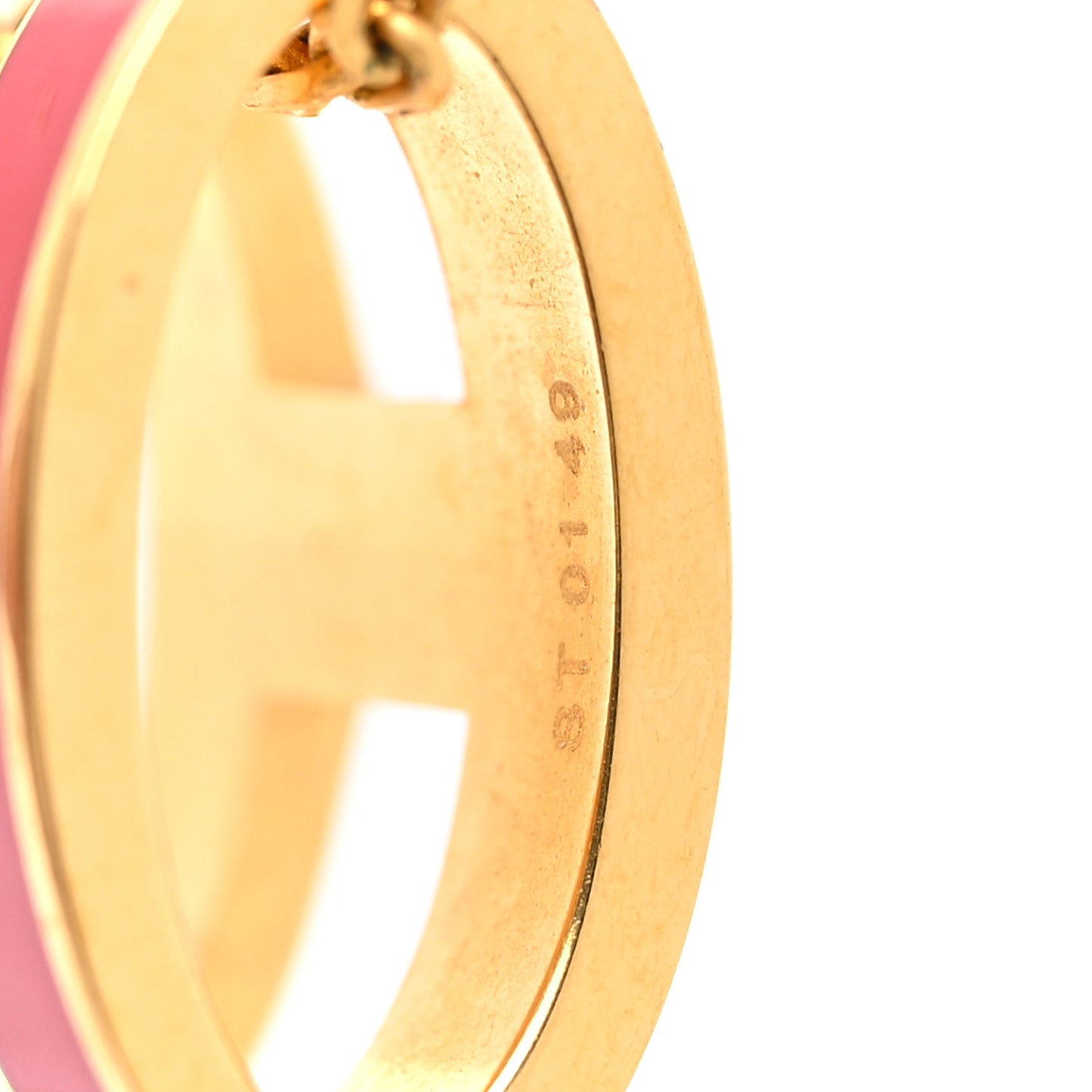 Lacquered Gold Pop H Pendant Necklace Rouge Vif