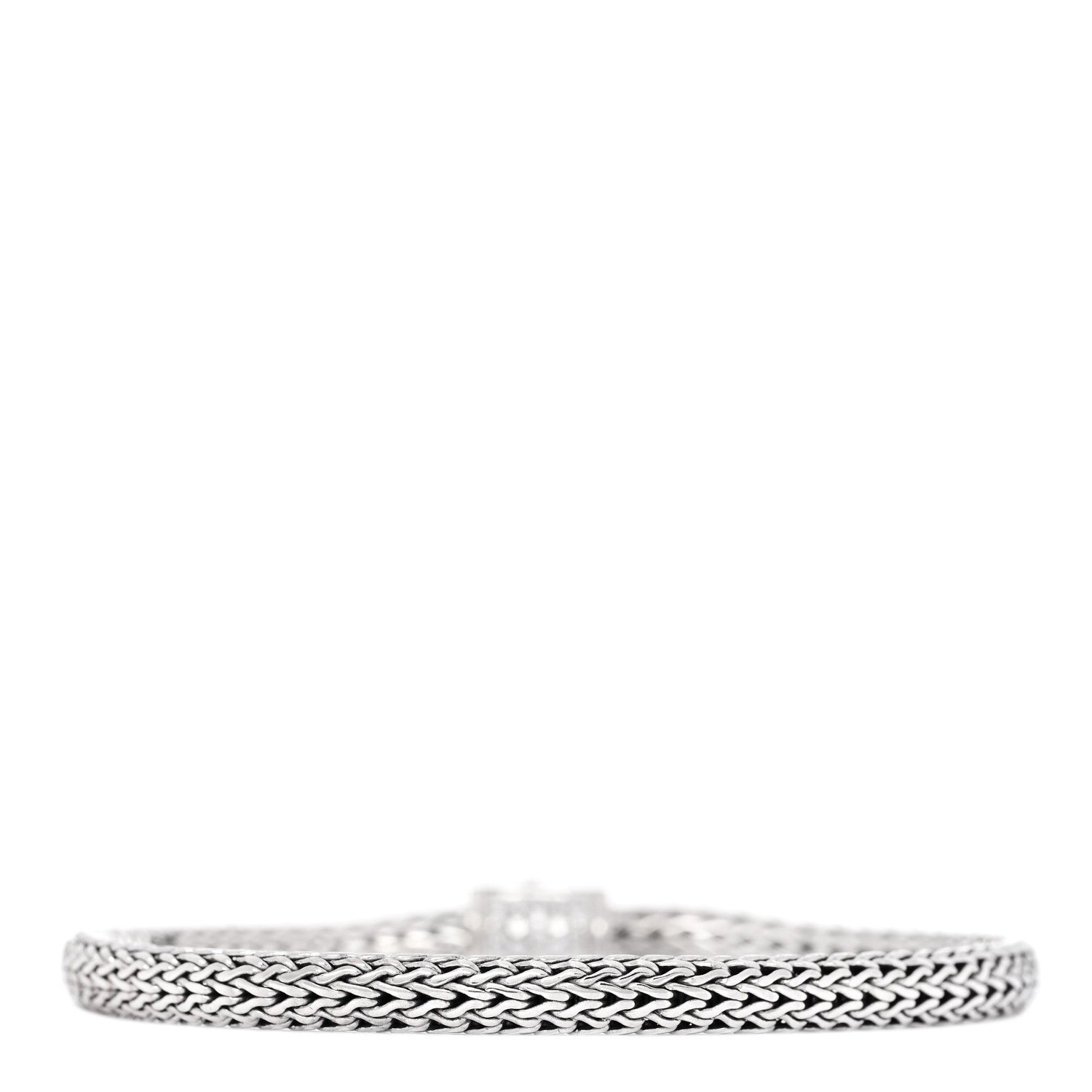 John Hardy Sterling Silver 18K Yellow Gold Diamond 4.75mm Classic Chain Bracelet 2 of 4