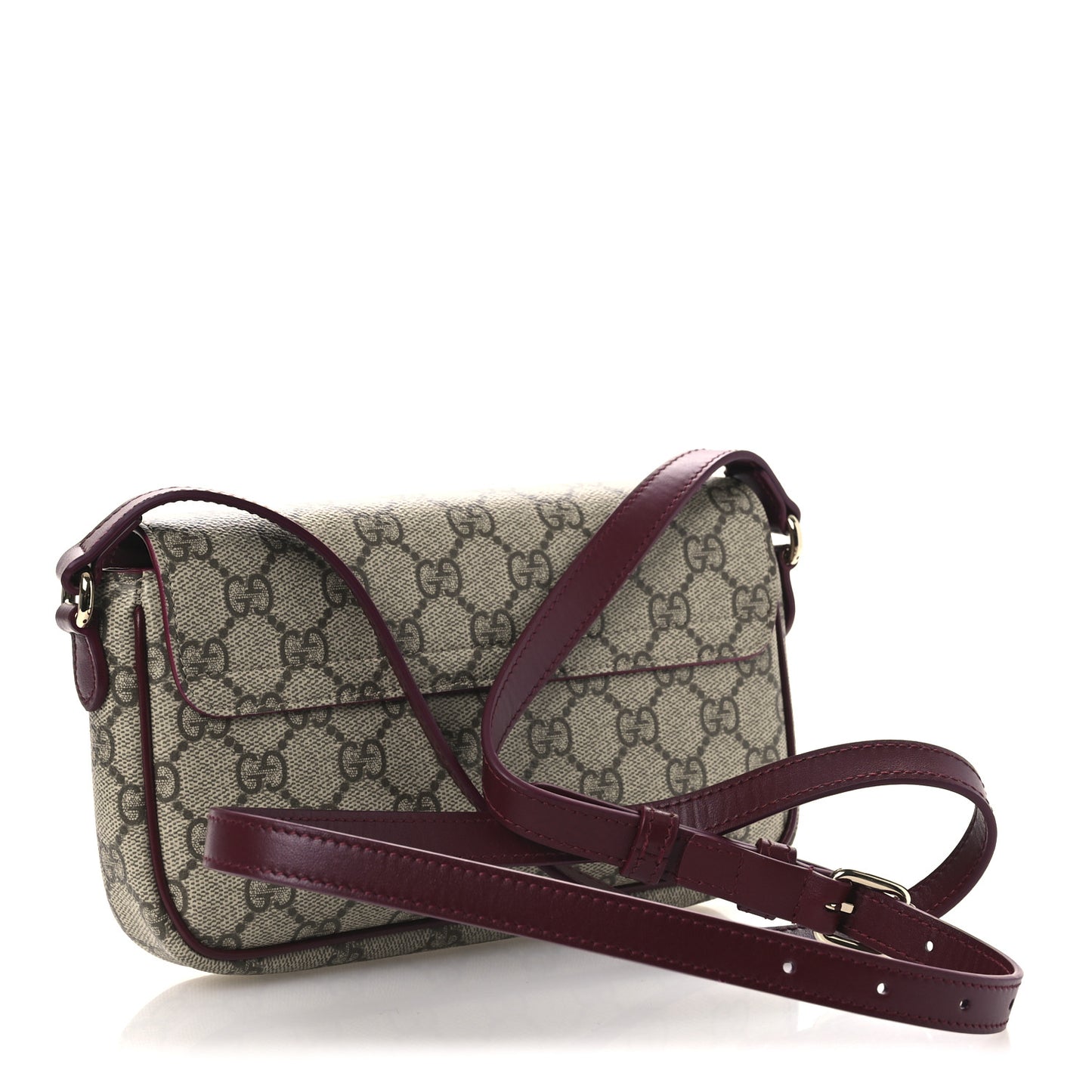 GG Supreme Monogram Cat Print Mini Shoulder Bag Beige Ebony Rosso