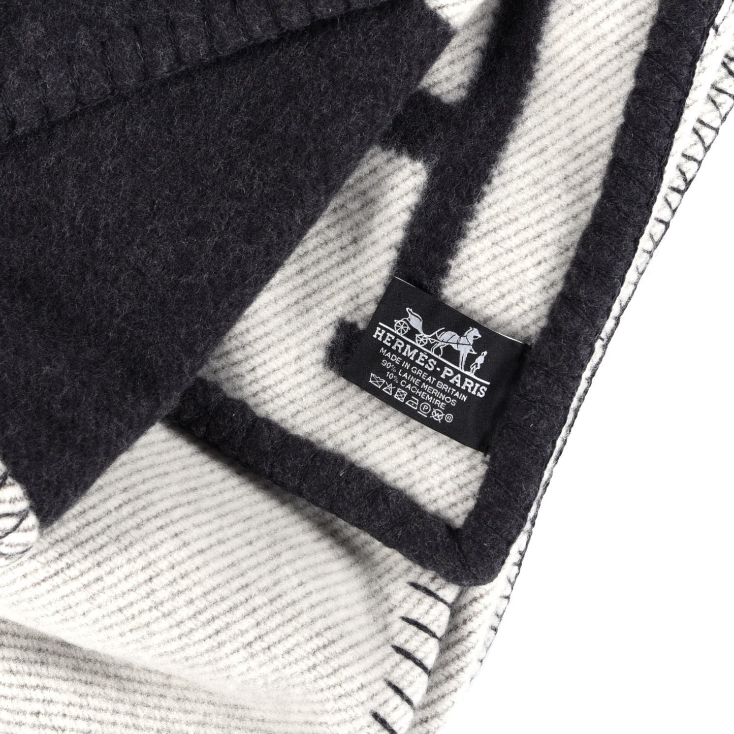 Wool Cashmere Avalon Blanket Ecru Gris Fonce
