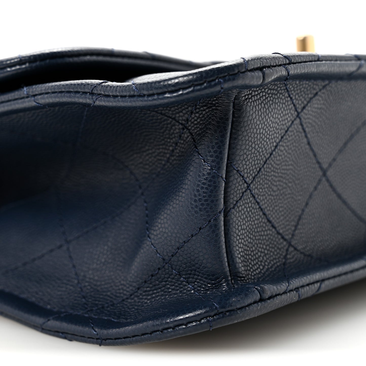 Caviar Quilted Medium Sweet Classic Flap Navy Blue