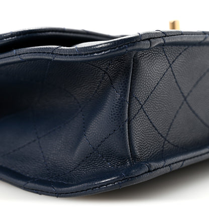 Chanel Caviar Quilted Medium Sweet Classic Flap Navy Blue 9 of 10