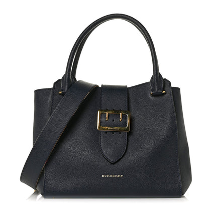 Burberry Soft Grain Calfskin Medium Buckle Tote Blue Carbon 1 of 9