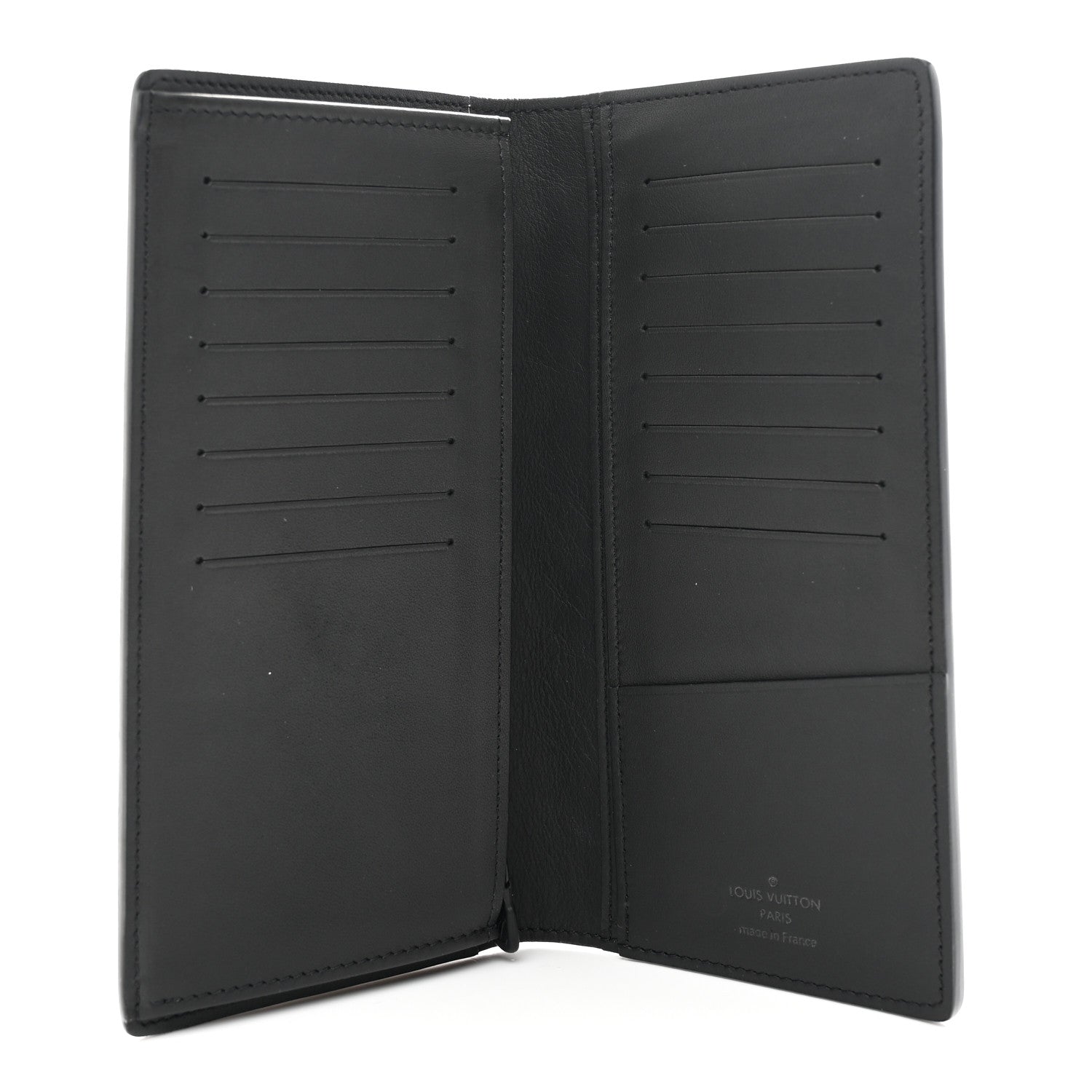 Louis Vuitton Calfskin Monogram Shadow Brazza Wallet Black 5 of 8