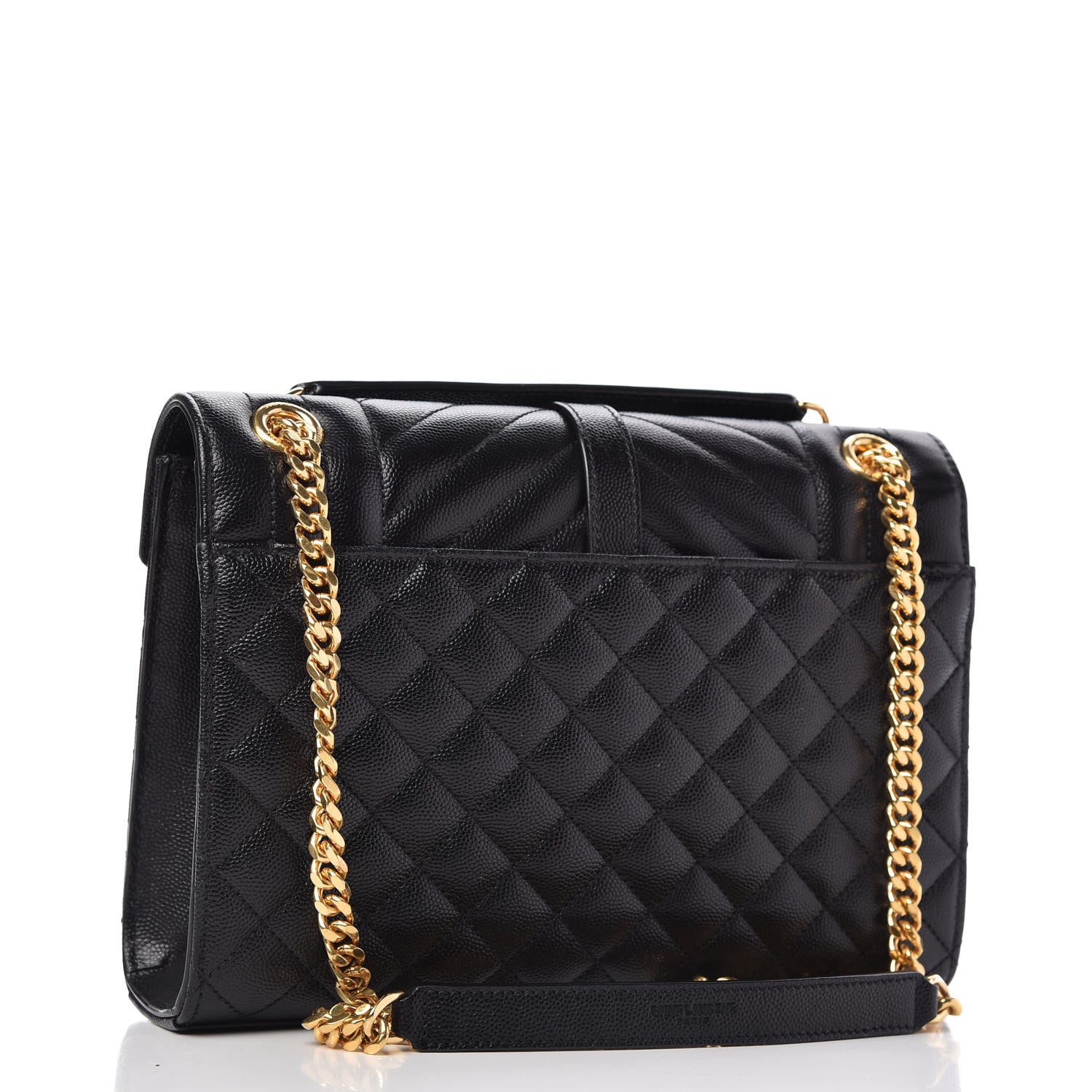 Saint Laurent Grain De Poudre Textured Mixed Matelasse Triquilt Medium Monogram Satchel Black 3 of 7