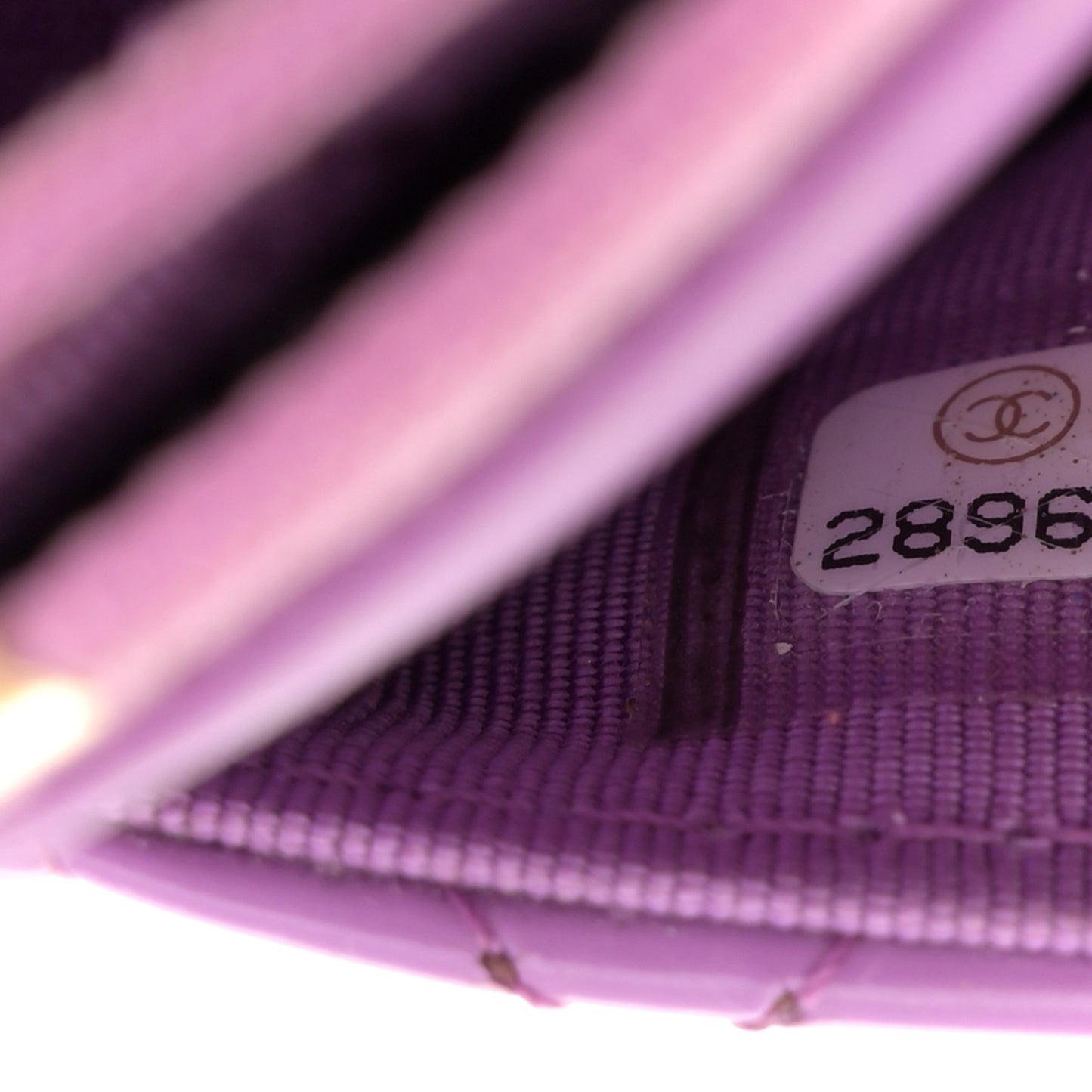 Patent Quilted Wallet On Chain WOC Purple