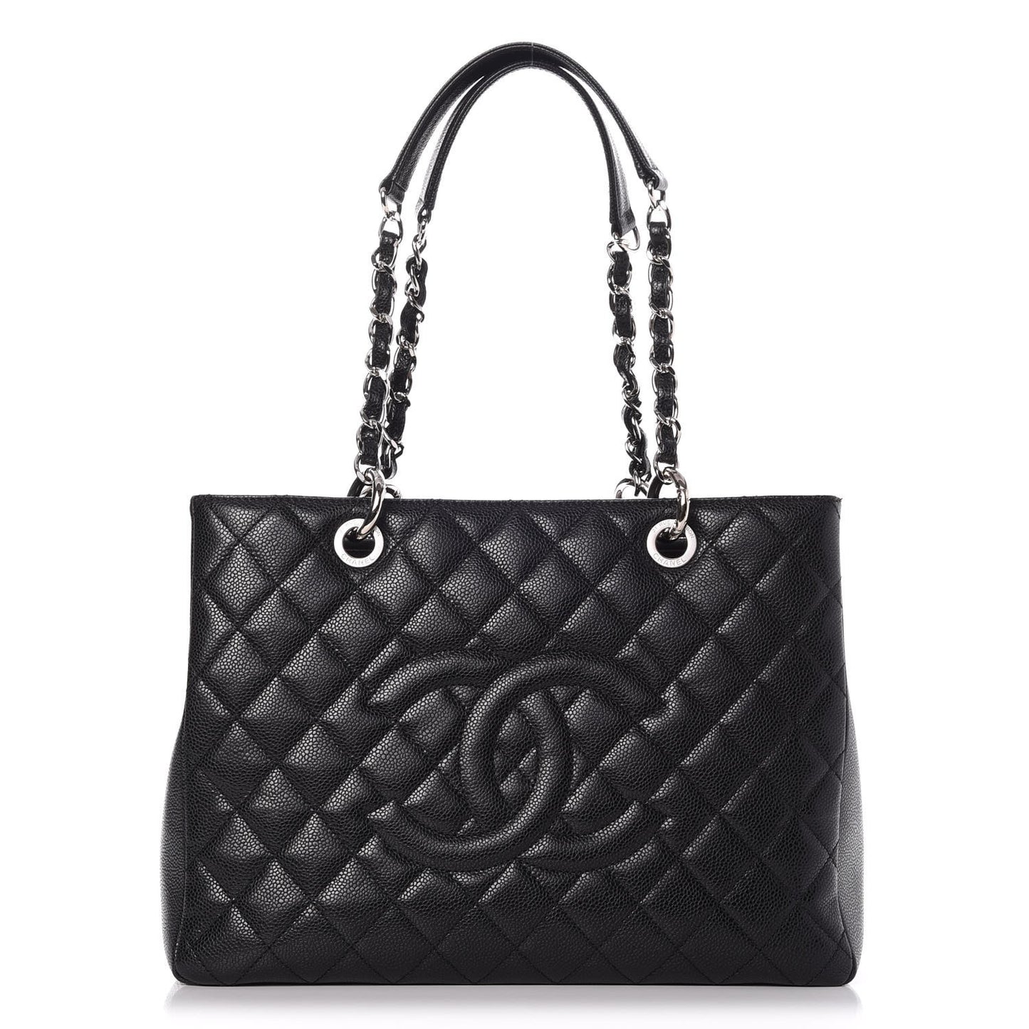 Caviar Quilted Grand Shopping Tote GST Black