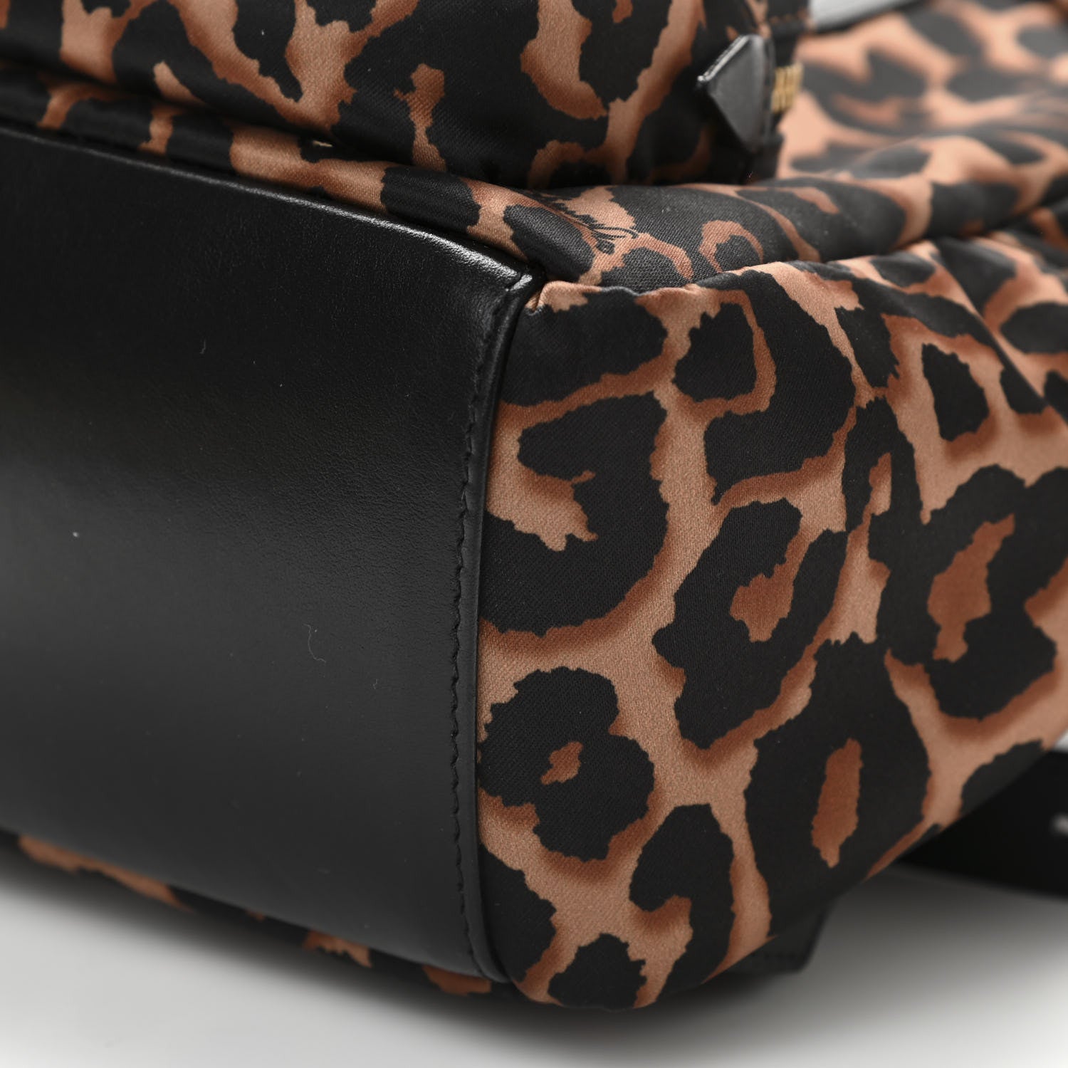 Jimmy Choo Nylon Leopard Candice Backpack Black 10 of 12