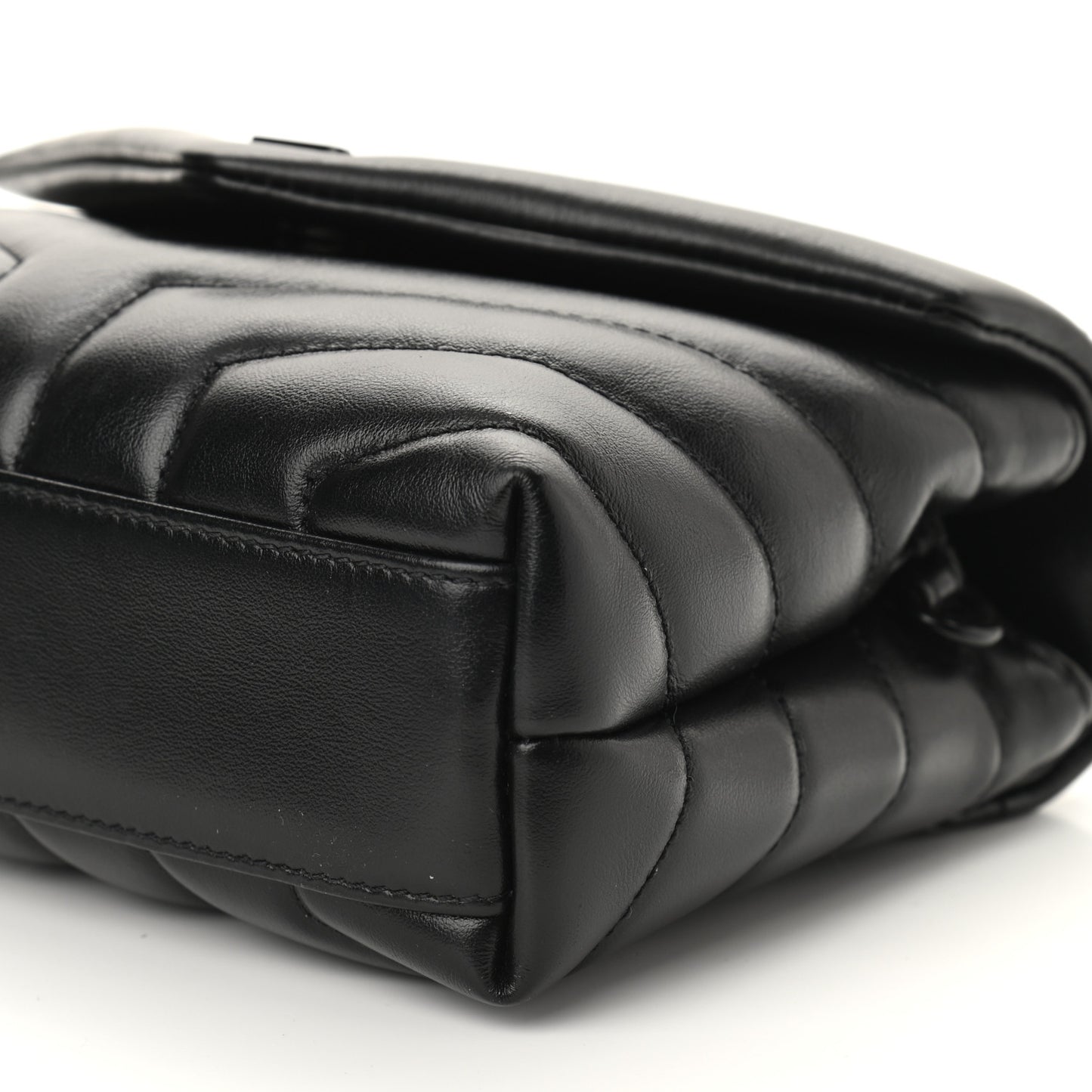 Calfskin Y Quilted Monogram Toy Loulou Crossbody Bag Black