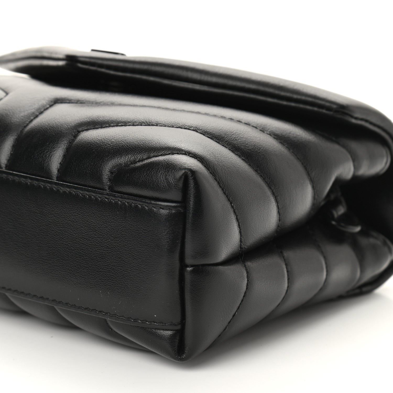 Saint Laurent Calfskin Y Quilted Monogram Toy Loulou Crossbody Bag Black 9 of 9
