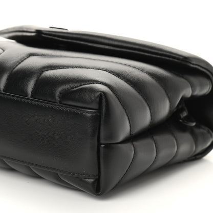 Saint Laurent Calfskin Y Quilted Monogram Toy Loulou Crossbody Bag Black 9 of 9