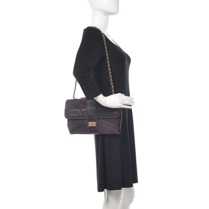 Chanel Suede Union Jack Jumbo Mademoiselle Flap Purple 2 of 13