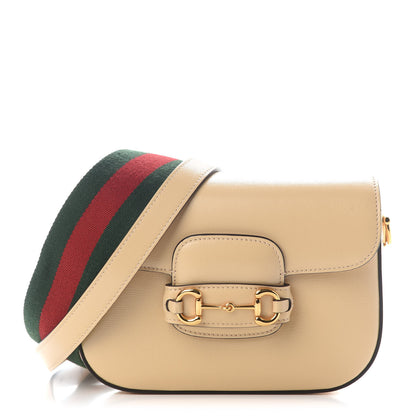 Gucci Azalea Calfskin Web Mini Horsebit 1955 Shoulder Bag Bubble Tea 1 of 8