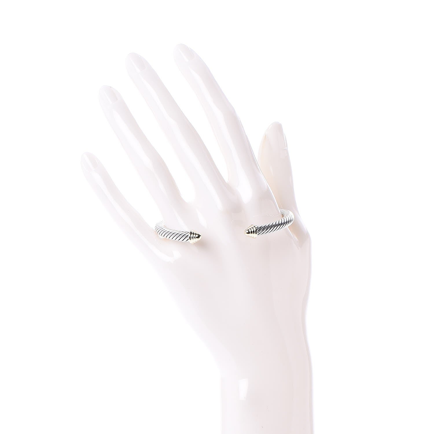 David Yurman Sterling Silver 14K Yellow Gold 5mm Cable Classics Bracelet 2 of 5