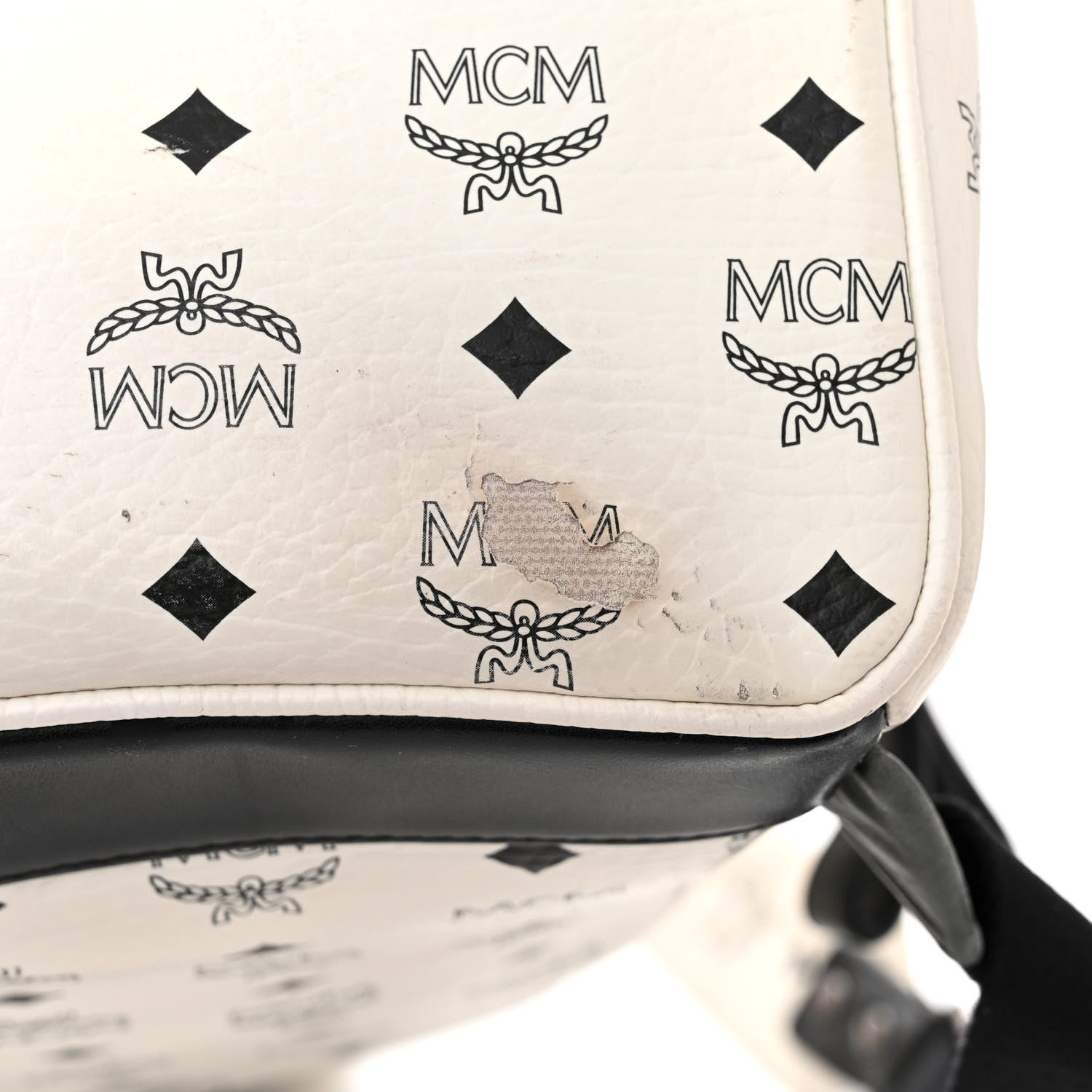 MCM Visetos Medium Sprinkle Stud Stark Backpack White 11 of 13