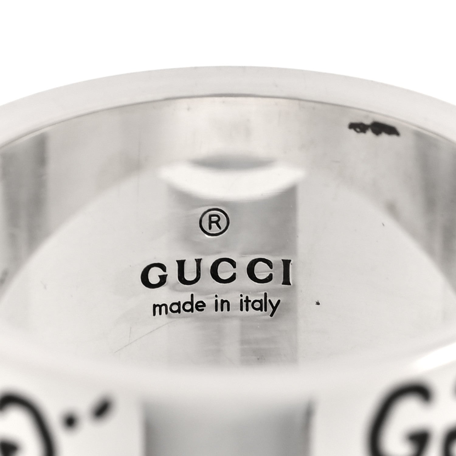 Gucci Sterling Silver GucciGhost Hamlet Skull Band Ring 56 7.5 4 of 4