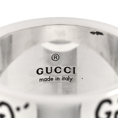 Gucci Sterling Silver GucciGhost Hamlet Skull Band Ring 56 7.5 4 of 4