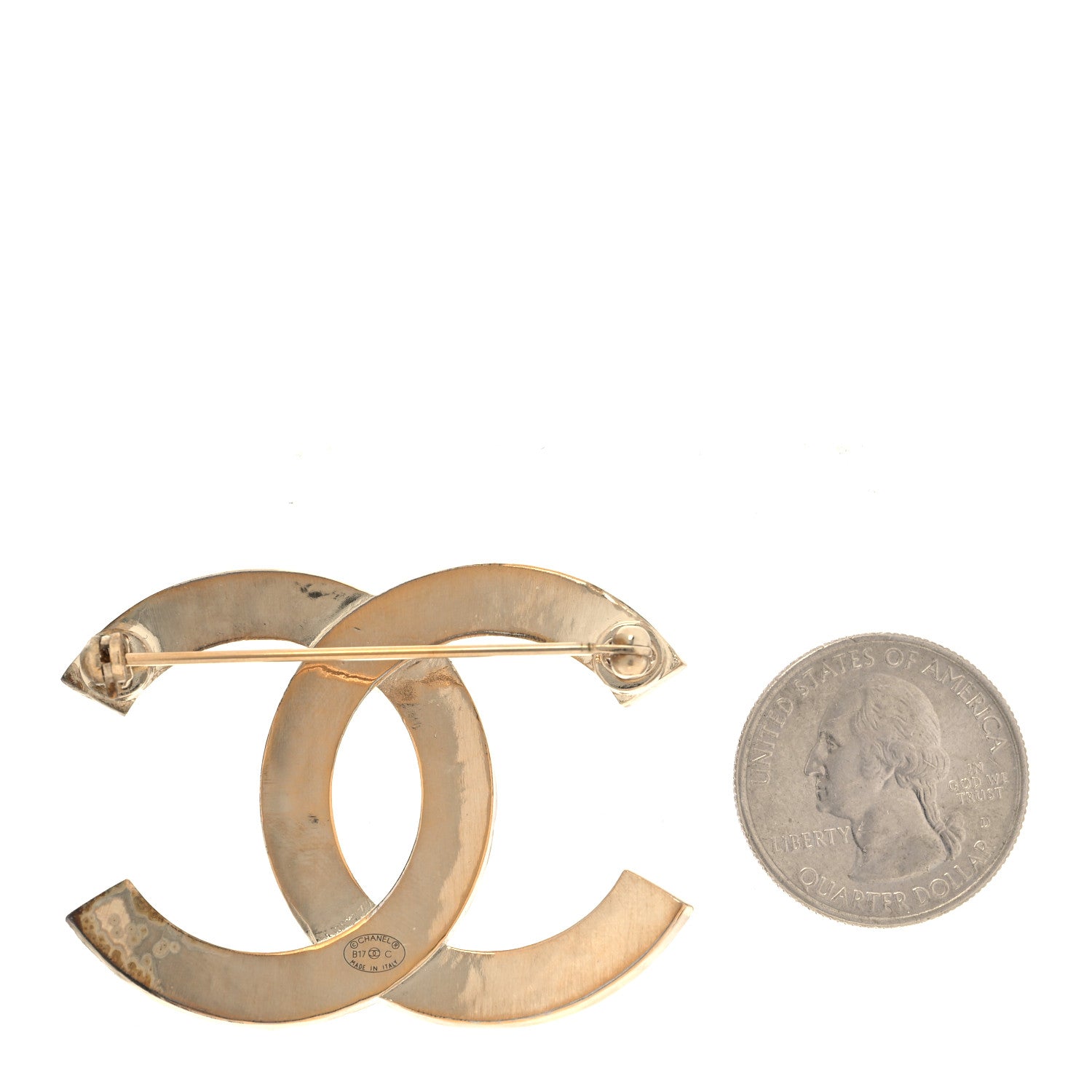 Chanel Baguette Crystal Quilted CC Brooch Gold 3 of 7