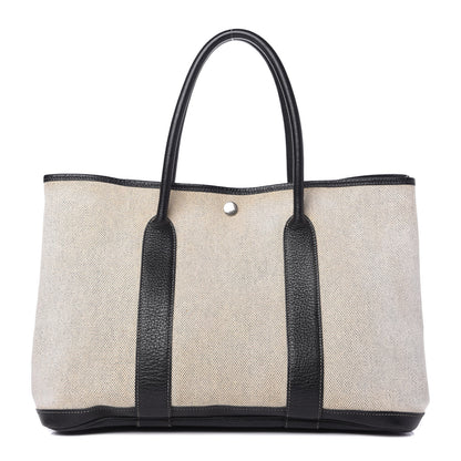 Hermes Buffle Skipper Toile Garden Party 36 MM Tote Black 1 of 10