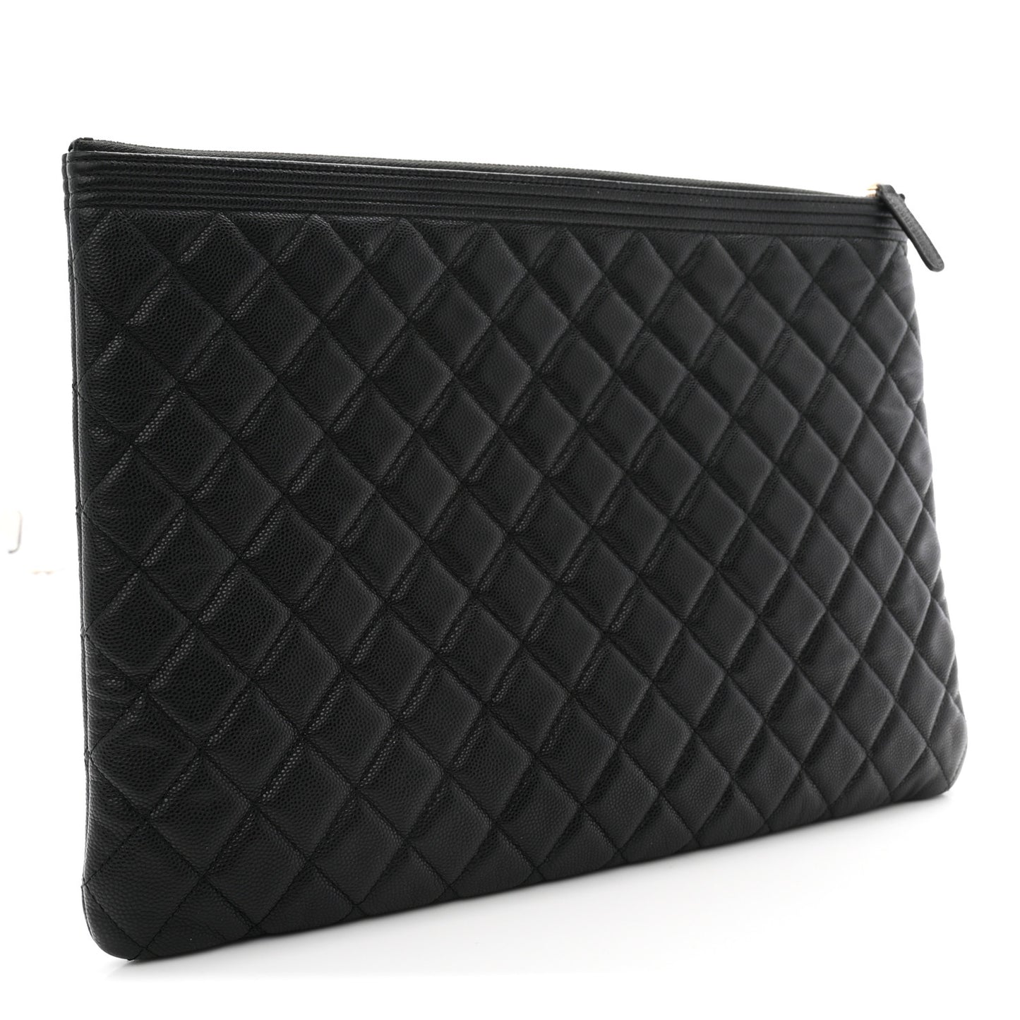 Caviar Quilted Large Boy Cosmetic Case Black Black