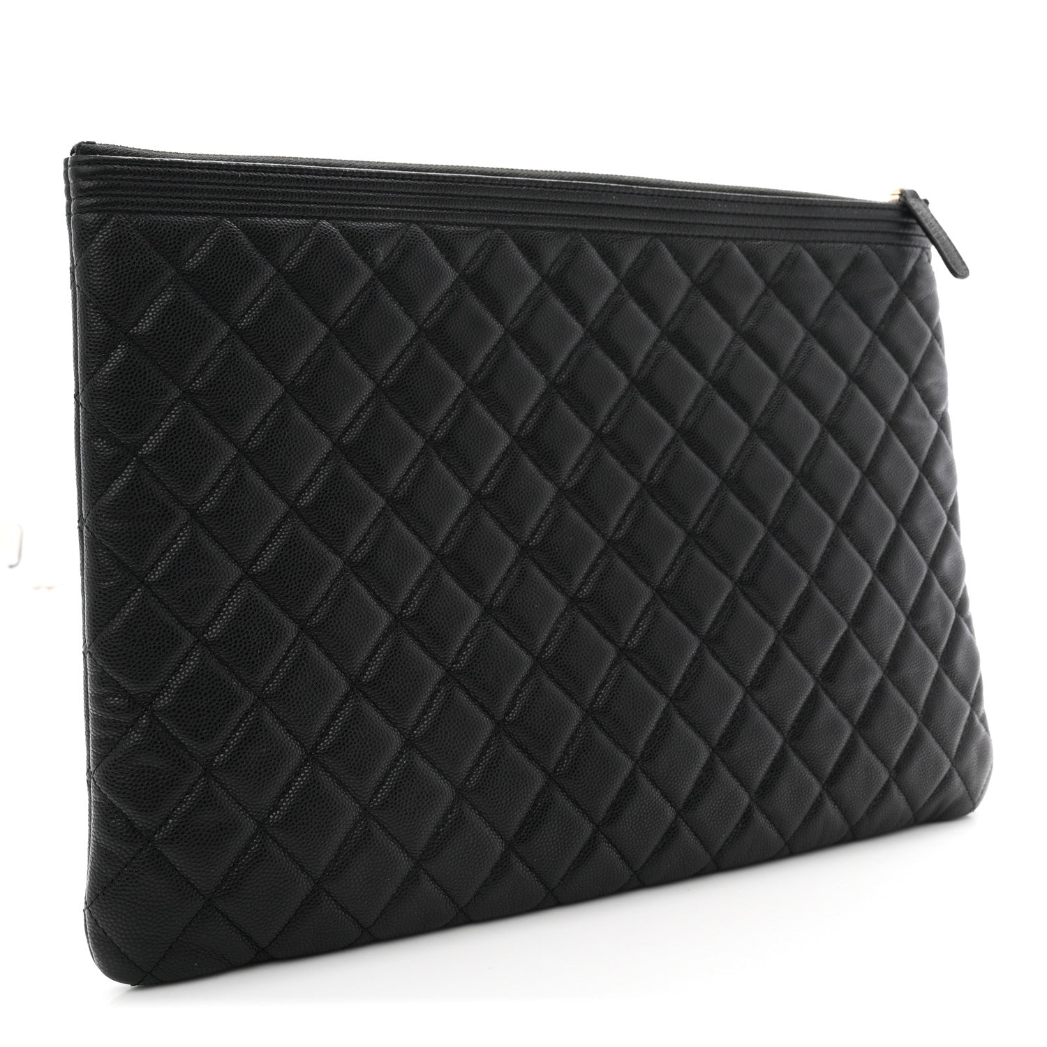 Chanel Caviar Quilted Large Boy Cosmetic Case Black Black 3 of 7