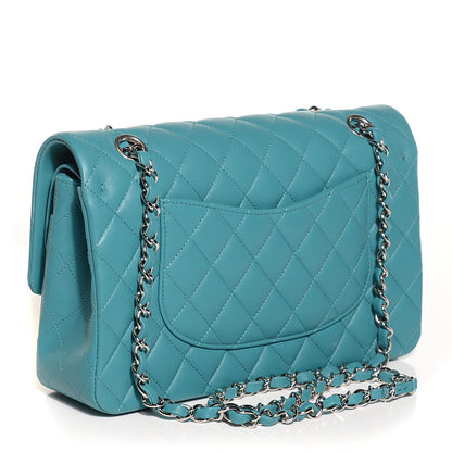 Chanel Lambskin Quilted Medium Double Flap Turquoise 3 of 9