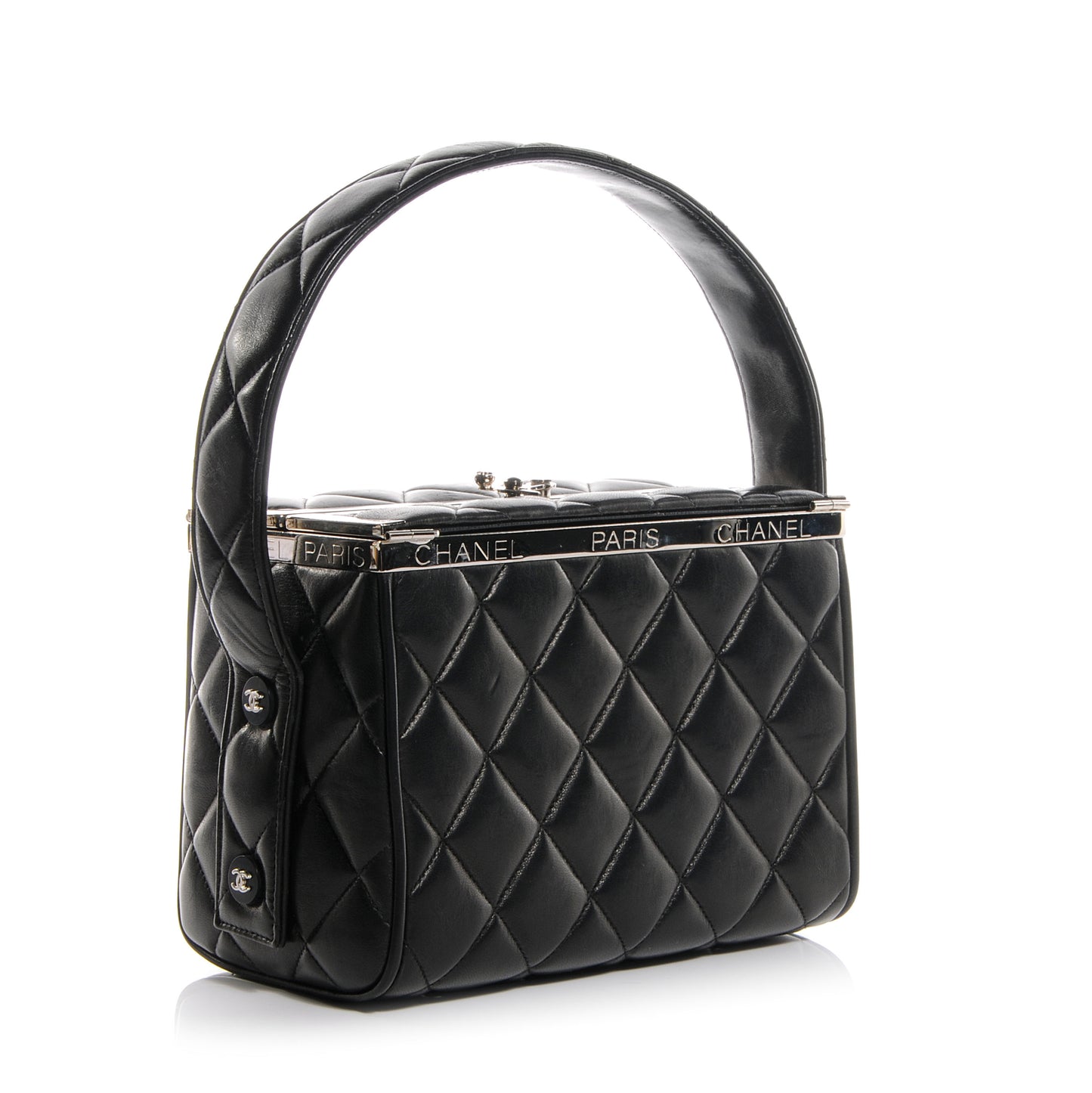 Lambskin Quilted Box Bag Black