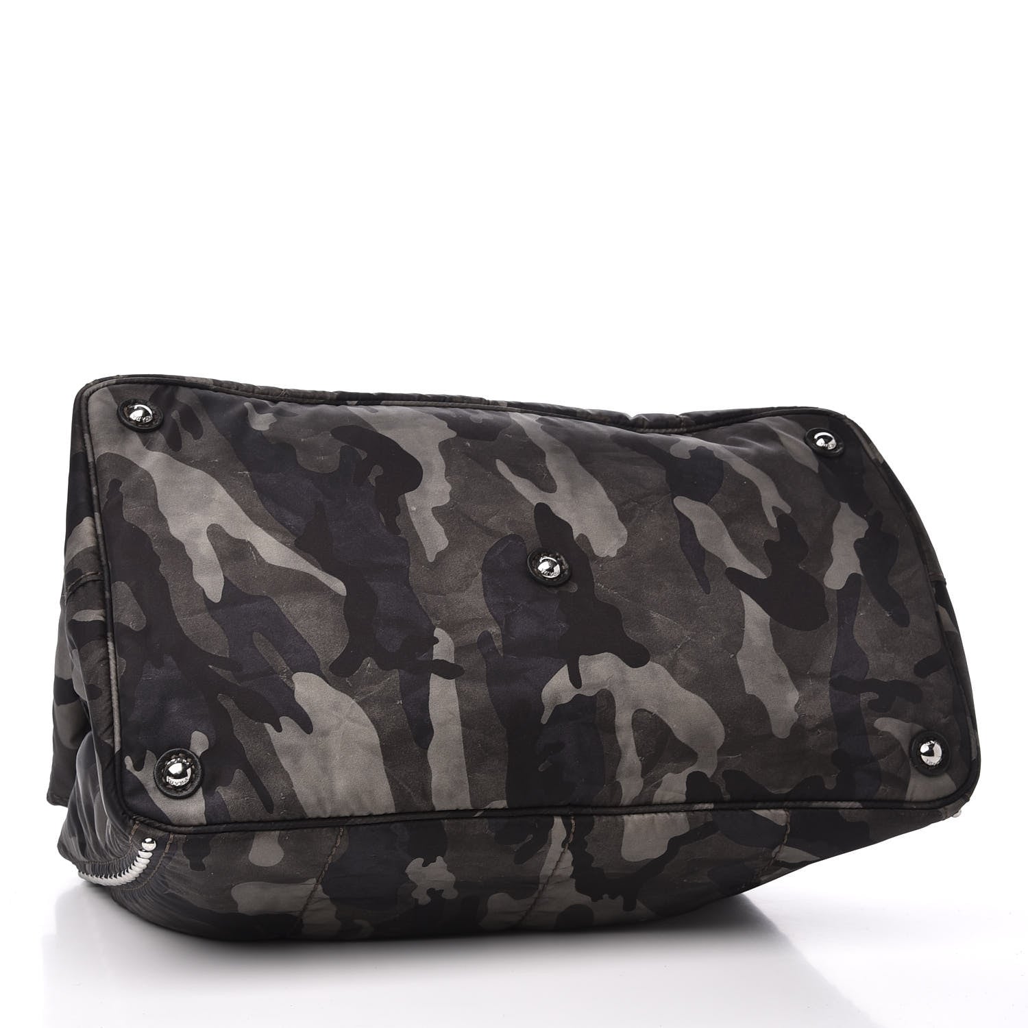 Prada Tessuto Nylon Studded Camouflage Tote Fumo 3 of 10