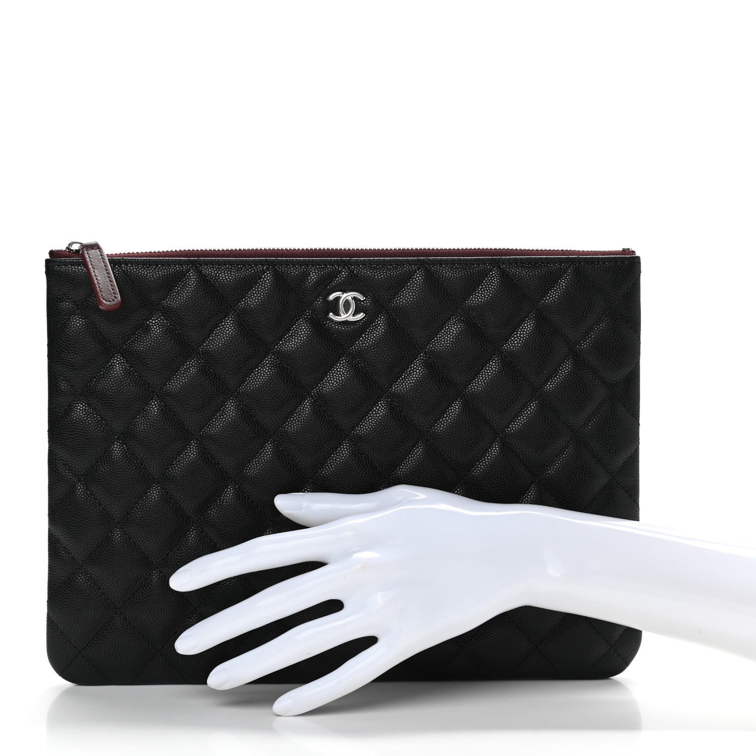 Chanel Caviar Quilted Medium Cosmetic Case Black 2 of 8