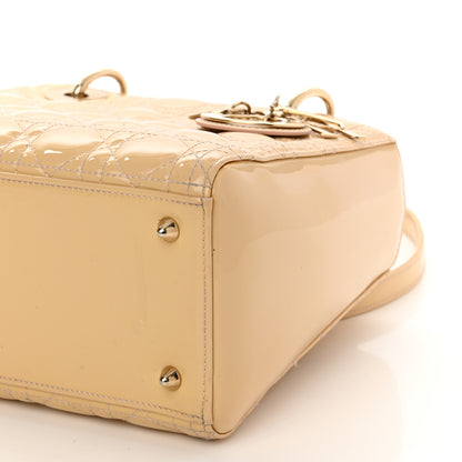 Christian Dior Patent Cannage Medium Lady Dior Beige 10 of 16