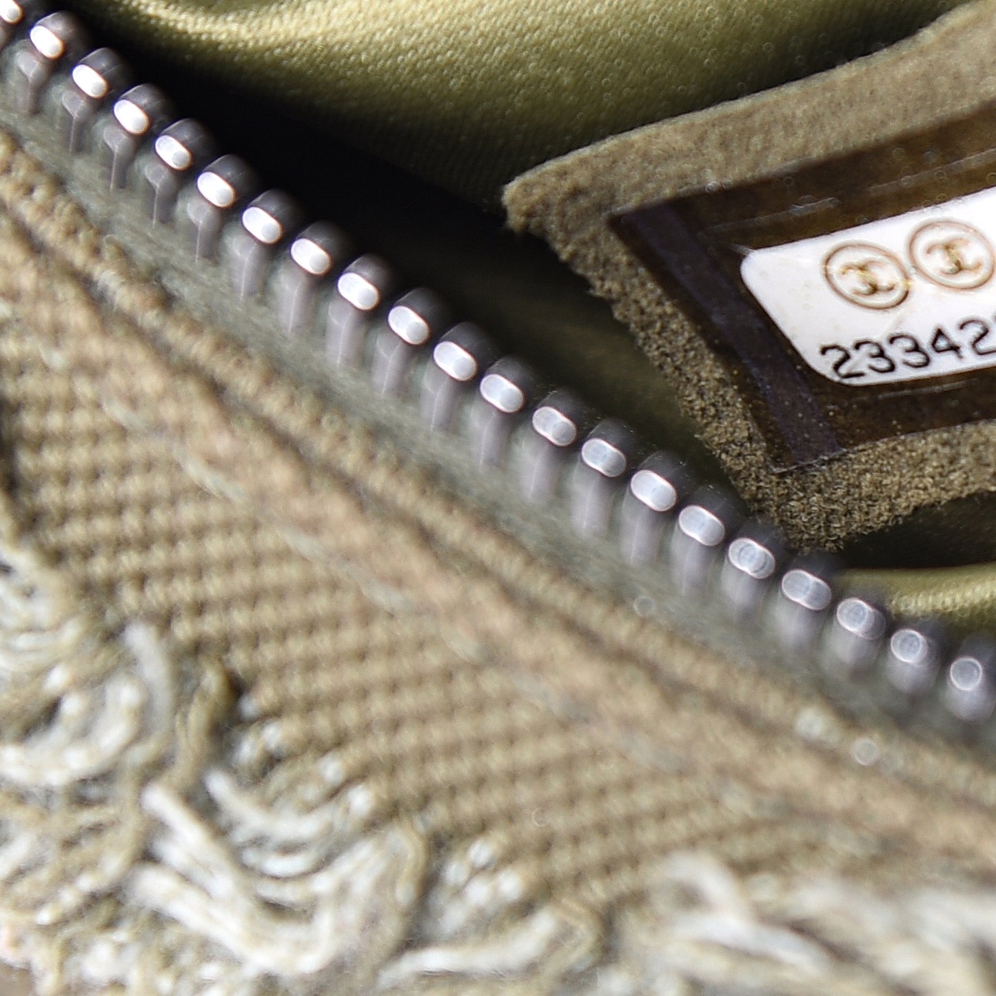 Canvas Lambskin Quilted Coco Cuba Charms Waist Bag Khaki