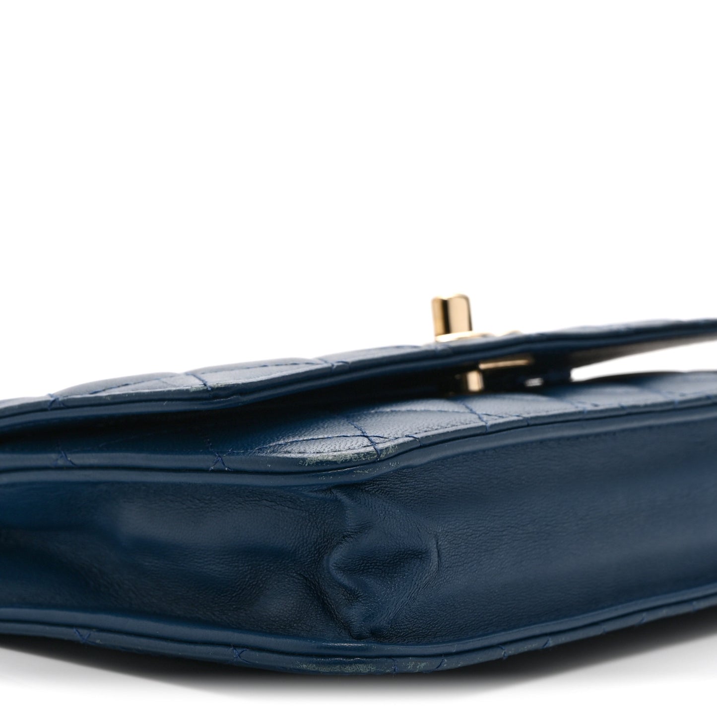 Lambskin Quilted Trendy CC Wallet On Chain WOC Blue