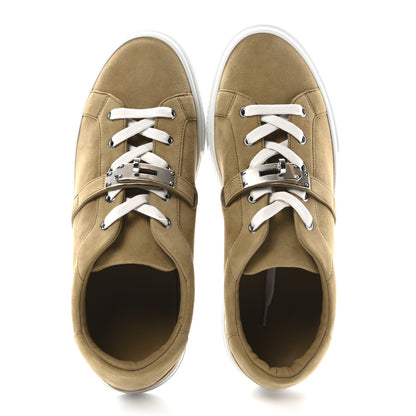 Hermes Chevre Velours Mens Day Sneakers 42 Beige Albatre 2 of 10