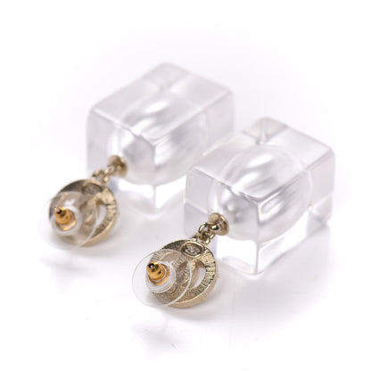 Chanel Crystal Lucite Pearl CC Drop Earrings Gold 3 of 6