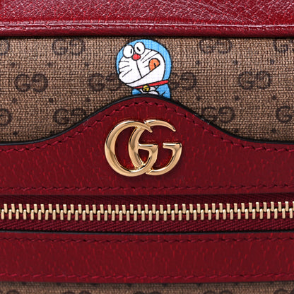 Gucci X DORAEMON Mini Vintage GG Supreme Monogram Camera Bag Beige Cherry Red 8 of 14