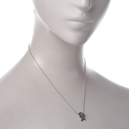 Tiffany Sterling Silver Paloma Picasso Diamond Loving Heart Necklace 2 of 8